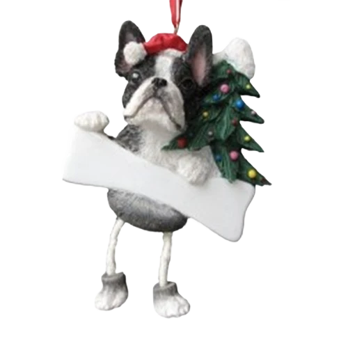 Minimalist E S Pets Personalized Boston Terrier Dangling Legs Ornament Safe