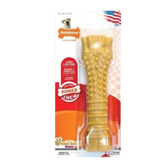 Premium Material Nylabone Peanut Butter Flavor Souper Power Chew Bone Safe