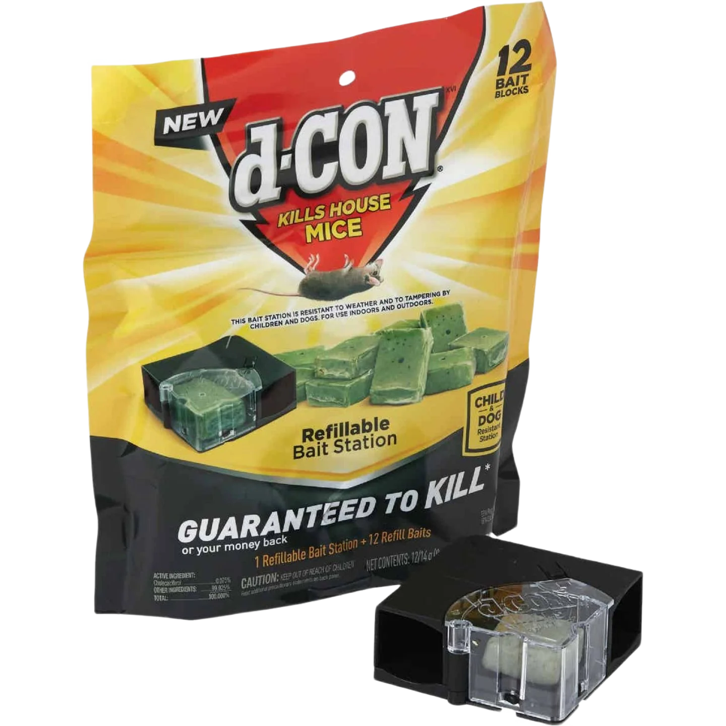 Original d-CON Refillable Corner Fit Mouse Bait Station 12-Pack Advanced