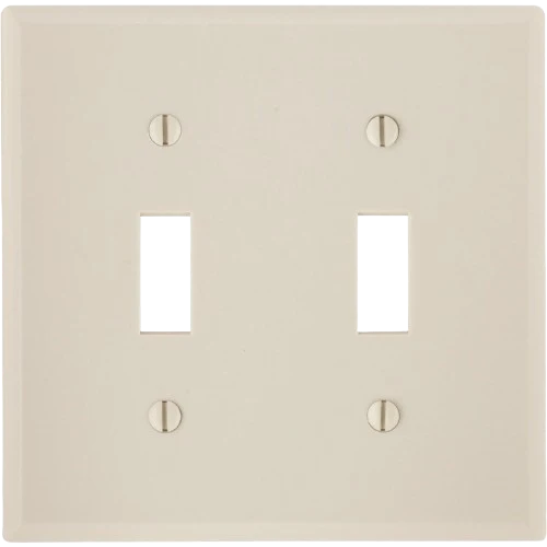 Fine Crafted Leviton 2-Gang Single Toggle Switch Almond Outlet Wall Plate Prestigious