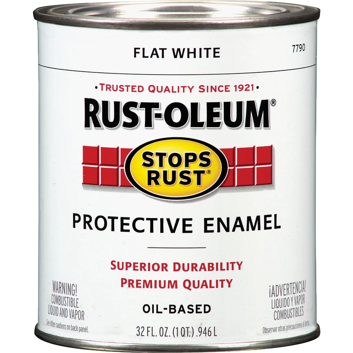 Crafted Rust-Oleum Stops Rust Flat White Protective Enamel Brush-On Paint 1 Quart High-Performance