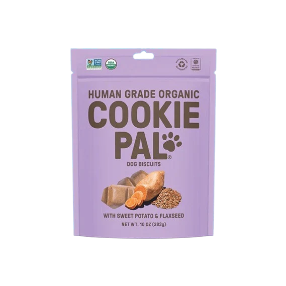 Breathable Cookie Pal Organic Dog Treats Sweet Potato Flaxseed Biscuits Recyclable