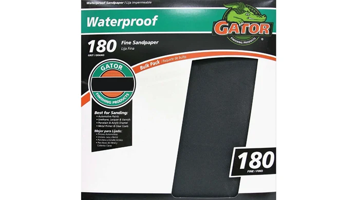 Eco-Friendly Gator 9 x 11 Waterproof 180-Grit Fine Sandpaper Single Sheet Top-Quality