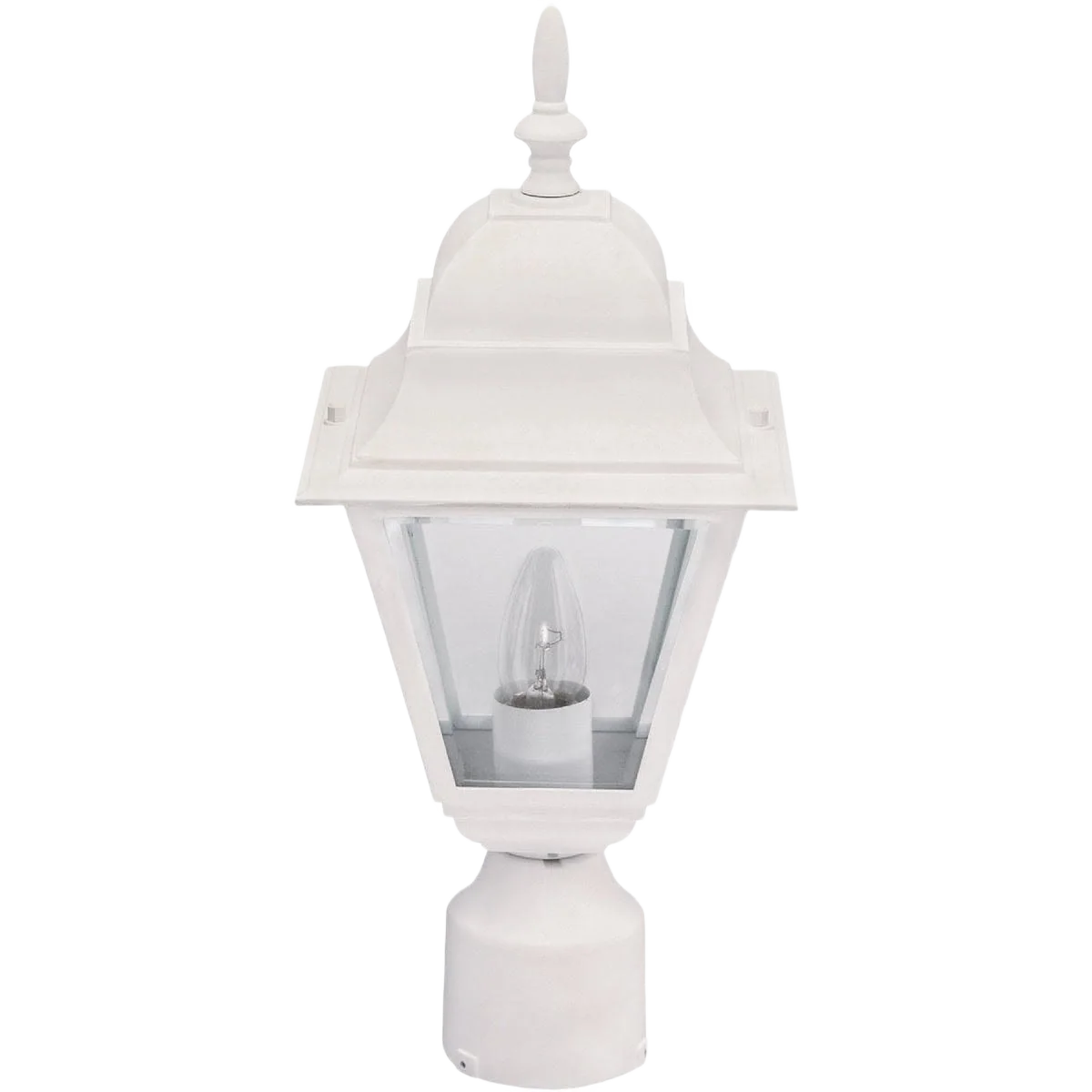 Organic Home Impressions White Incandescent Post Light Fixture 16.75 in. Quality