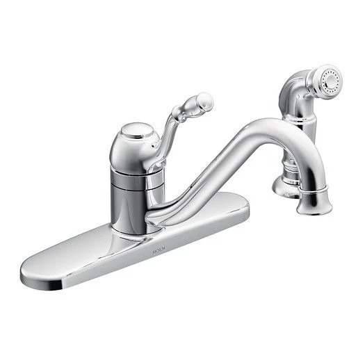High-End Moen Lindley Chrome One Handle Low Arc Pullout Kitchen Faucet Stylish