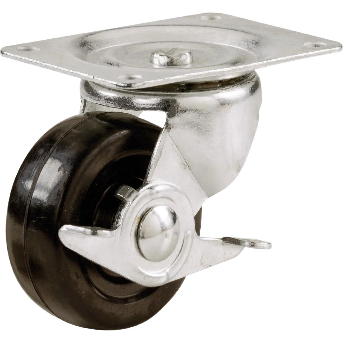 Original Design Shepherd Hardware 2-1 2 Rubber General-Duty Swivel Plate Caster with Brake Durable