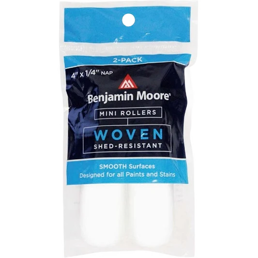 Breathable Benjamin Moore 4-In. Woven Mini Roller Cover with 1 4-In. Nap 2-Pack Refined