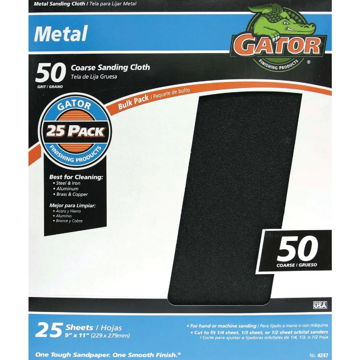 Natural Gator 9 x 11 in. 50-Grit Emery Cloth Single Sheet Carefully Designed