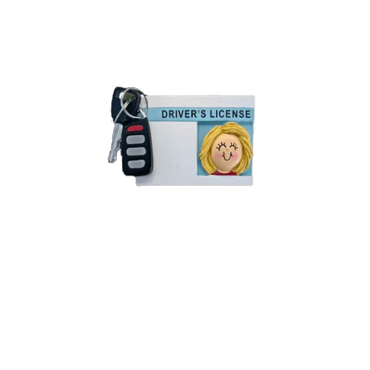 Innovative Ornament Central Female Blonde License with Fob Personalized Ornament Certified
