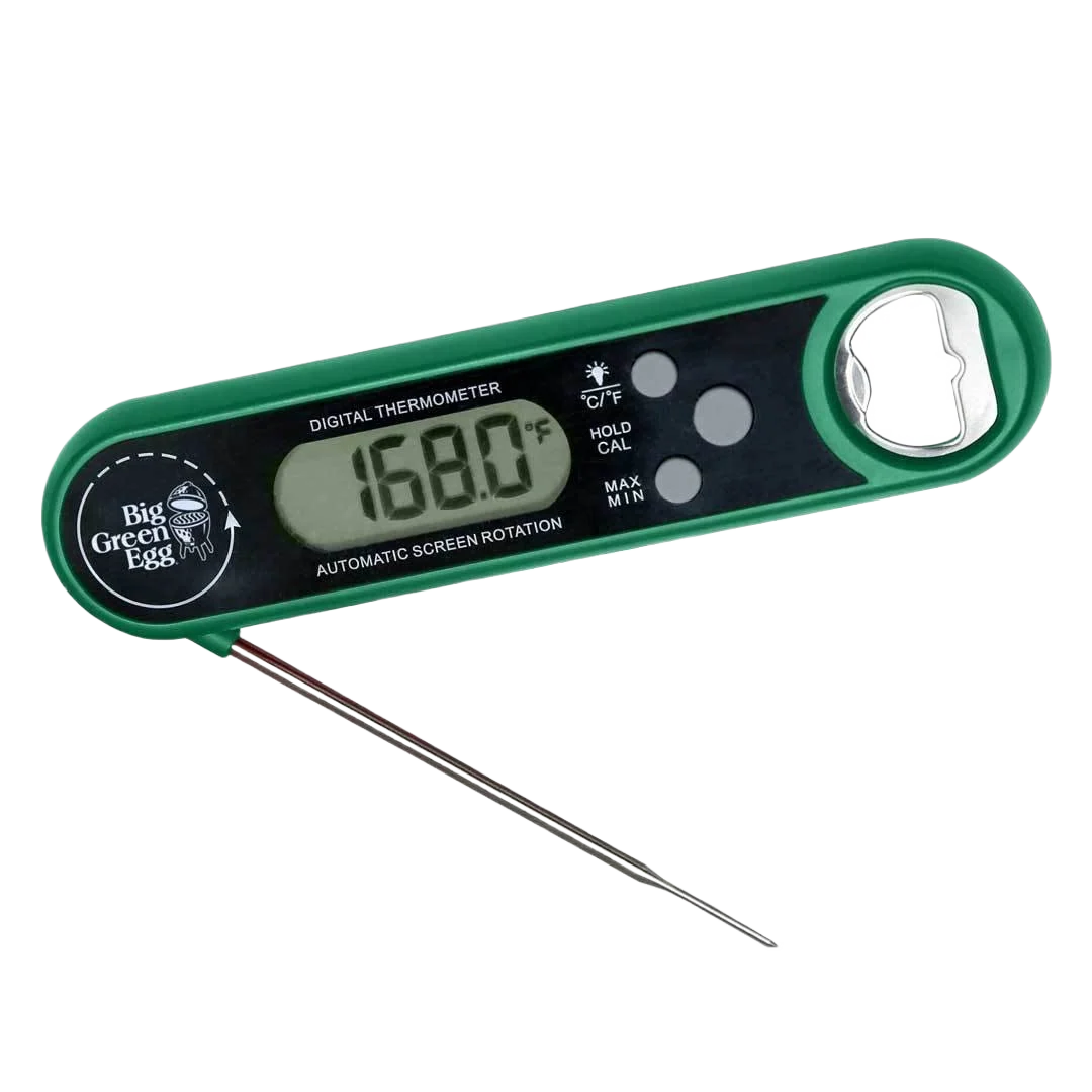 Reusable Big Green Egg Instant Read Thermometer with Bottle Opener Breathable