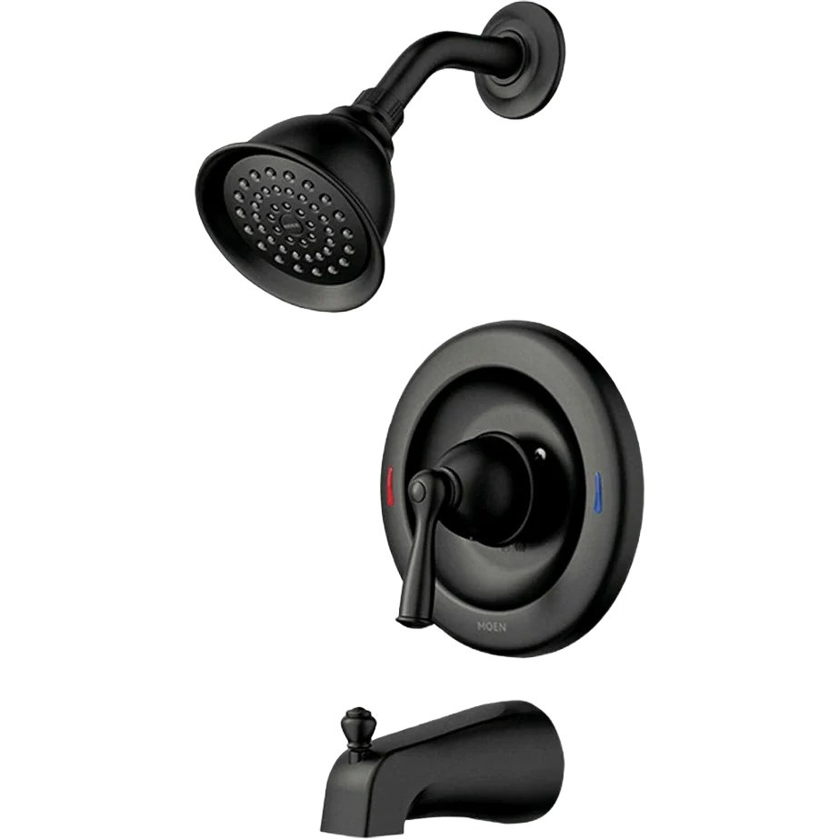 Pure Moen Banbury Matte Black One Handle Tub Shower Faucet Effective