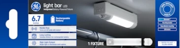 Exclusive GE LED Bar Light with Rechargeable Lithium-Ion Battery Efficient
