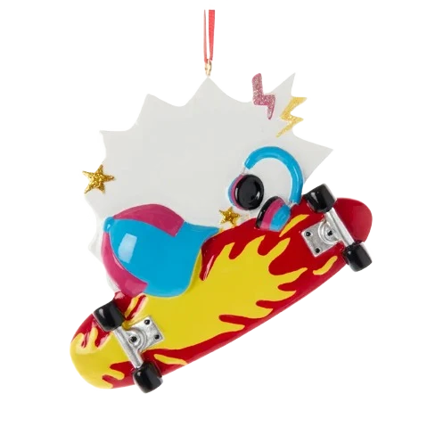 Top-Quality Kurt S. Adler Personalized Flame Skateboard Ornament Innovative