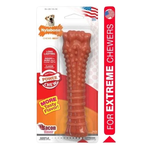 High-Quality Nylabone Bacon Flavor Souper Power Chew Bone Minimalist