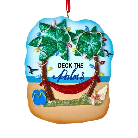 Smooth Kurt S. Adler Personalized Beach Deck the Palms Ornament User-Friendly