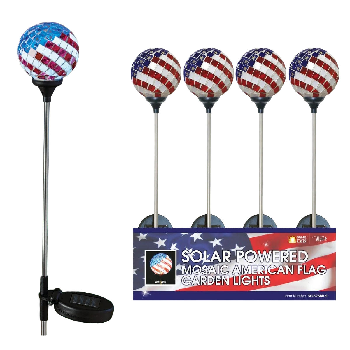 Artisan Solaris Americana Solar Glass Globe Stake Light 33 in. Functional