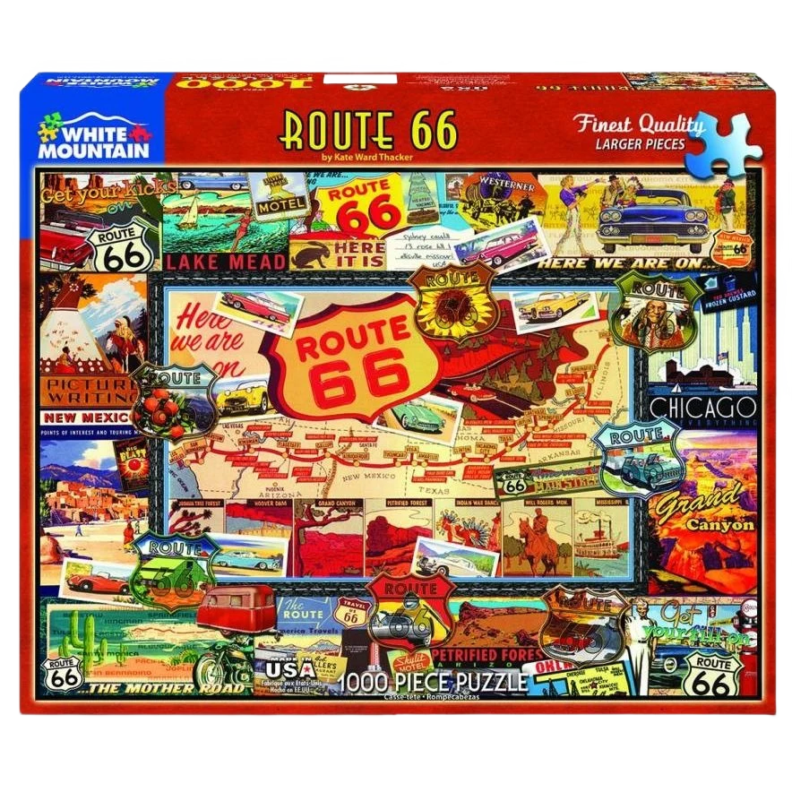 High-End White Mountain Route 66 Jigsaw Puzzle 1 000-PCS Luxury