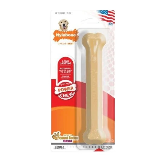 Fine Nylabone Peanut Butter Flavor Giant Power Chew Bone Original