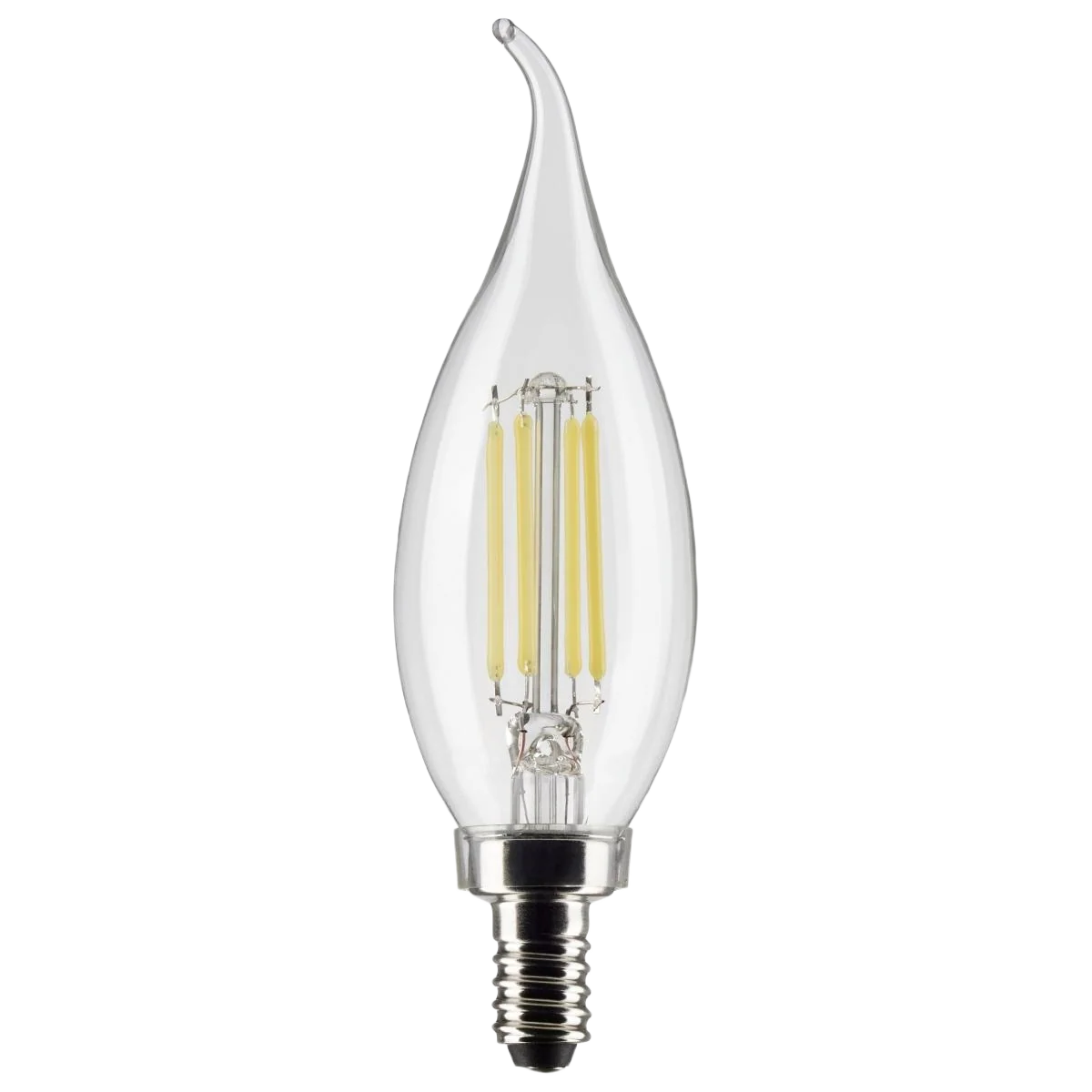 Excellent Satco 4 Watt LED Candelabra Base Clear Cool White Light Bulb Long-Lasting