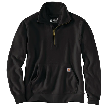 Sustainable Carhartt Women's Medium Black Relaxed Fit Midweight Quarter-Zip Sweatshirt Minimalist