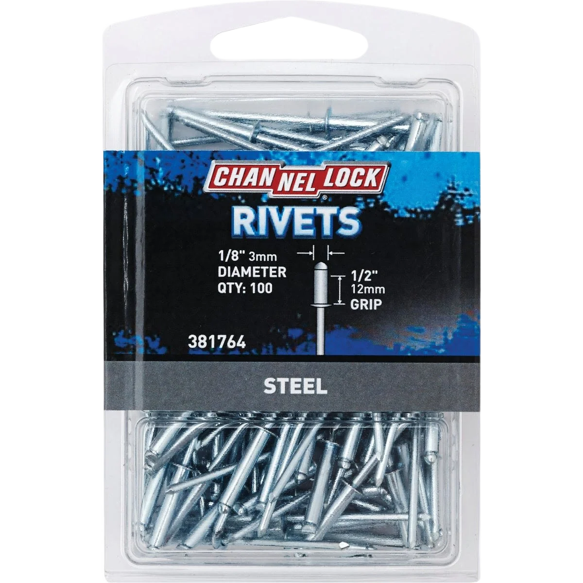 Minimalist Channellock 1 8 x 1 2 in. Grip Aluminum Multigrip POP Rivet 100-Pack Practical