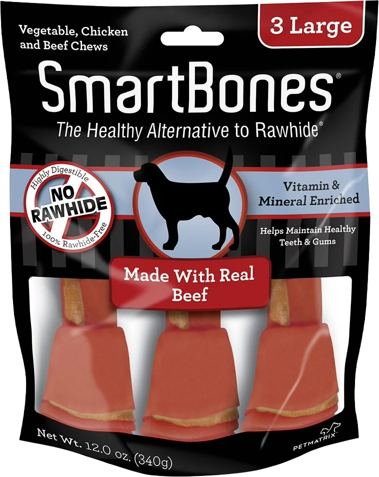 Selected SmartBones Large Beef Chews for Dogs 3-Pack Fast
