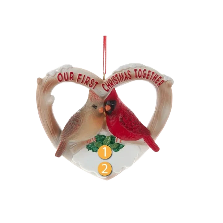 Crafted Kurt S. Adler Personalized Our First Christmas Together Cardinals Ornament High-Performance