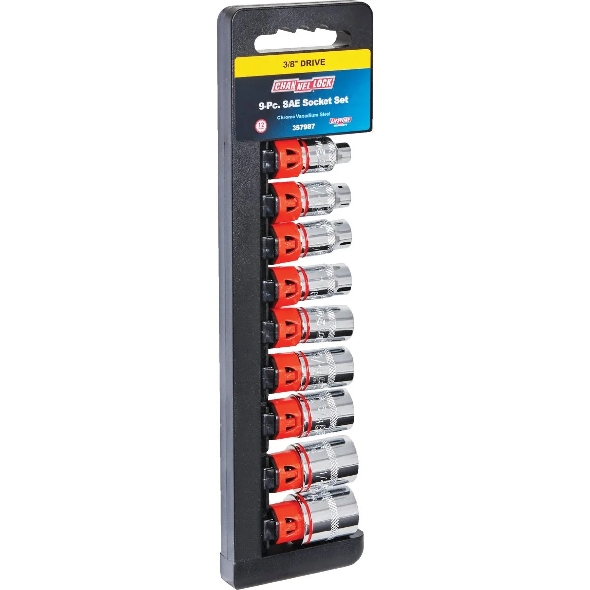High-End Channellock 3 8 in. Drive 12-Point Shallow Standard Socket Set 9-Piece Smooth