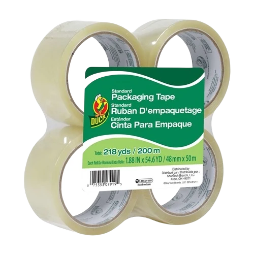 Responsible Duck Brand Clear Standard Packaging Tape 1.88 in. x 54.6 yd. 4-Pack Smooth