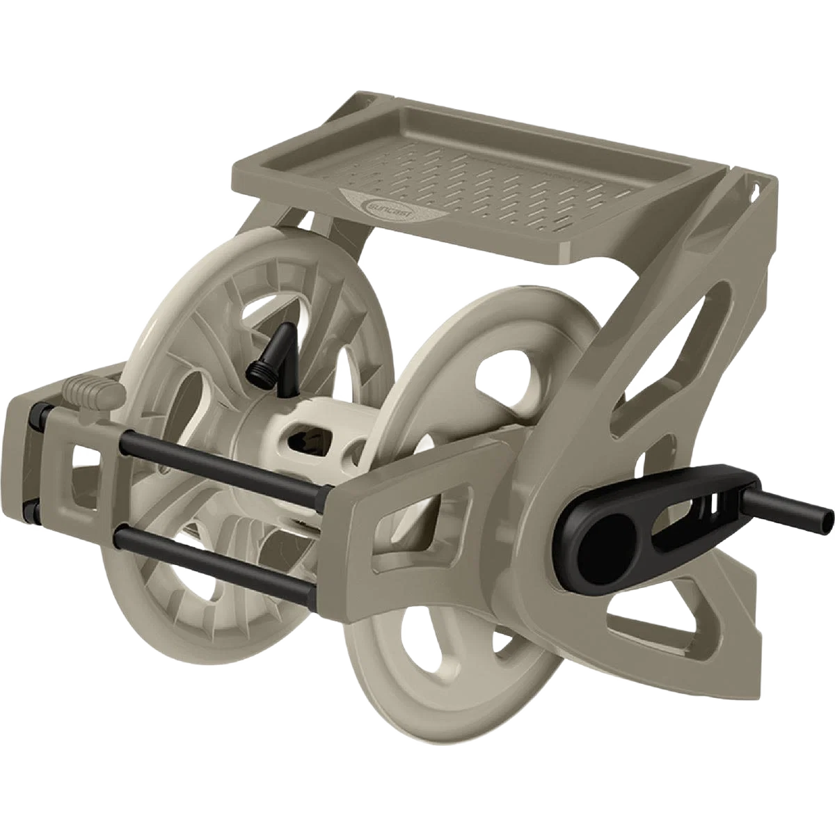 Long-Lasting Suncast Slide Trak Hosemobile Taupe Resin Hose Reel 175 ft. Expertly Made