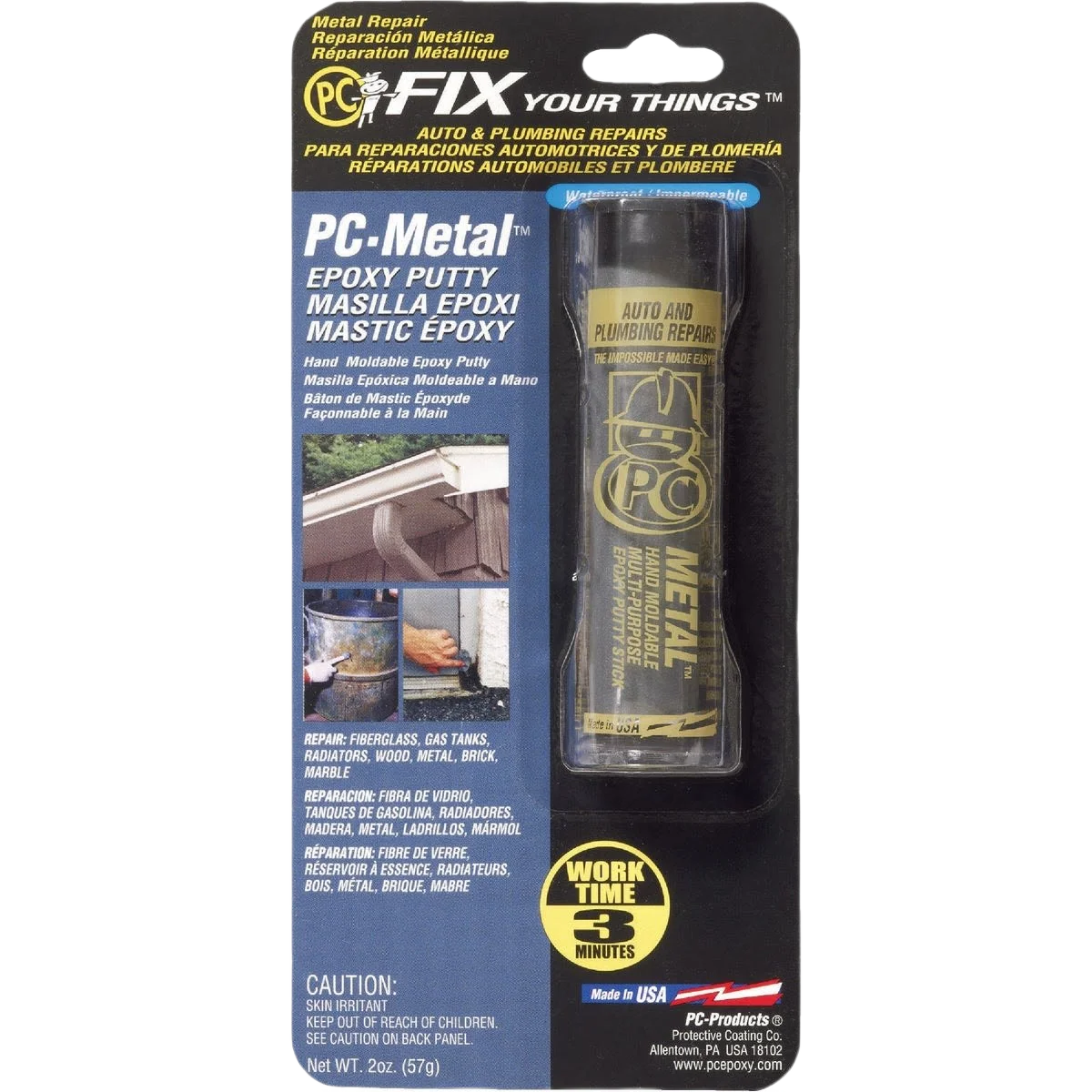 Contemporary Protective Coating PC-Metal Gray Epoxy Putty 2 oz. Breathable