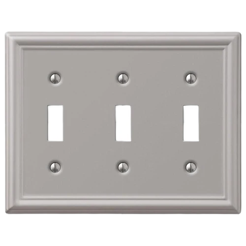 Functional Amerelle 3 Toggle Chelsea Brush Nickel Wallplate Elite