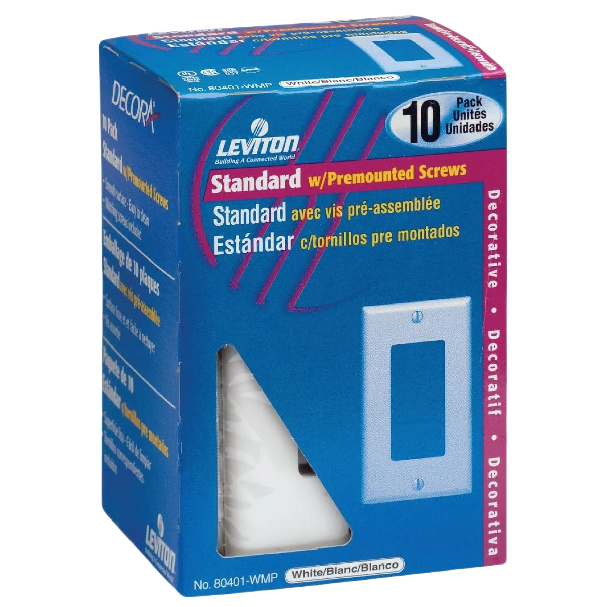 Reliable Leviton Decora 1-Gang White Plastic Rocker Decorator Wall Plate 10-Pack Exceptional