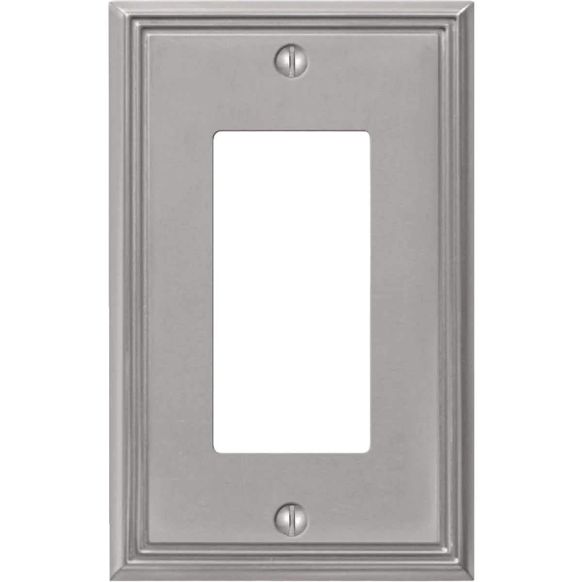 Enhanced Amerelle 1-Gang Brushed Nickel Metro Line Cast Metal Rocker Wall Plate Original