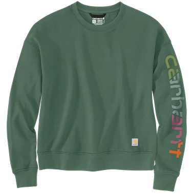 Authentic Carhartt Women's 2XL Frosted Balsam TENCEL trade Fiber Sleeve Graphic Sweatshirt Durable