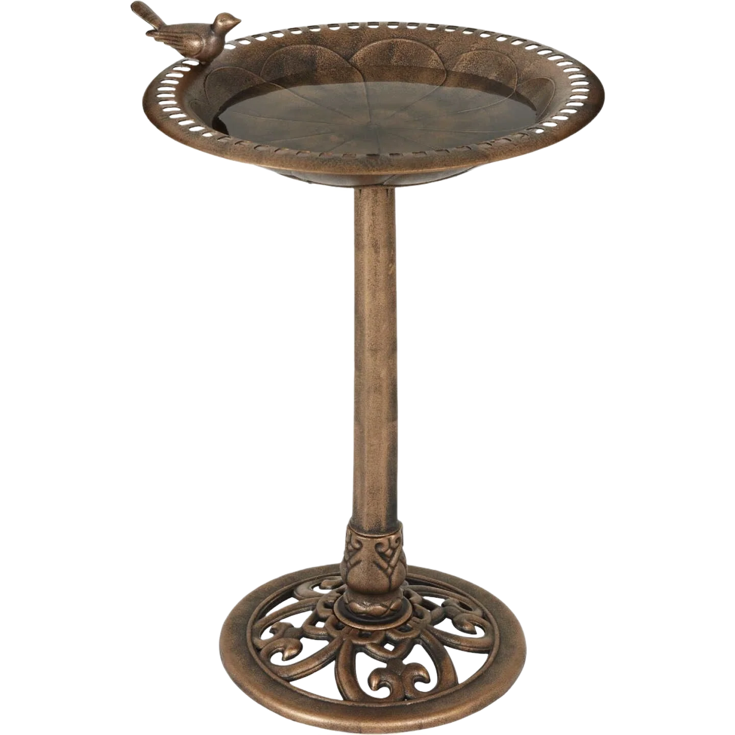 Effective Garden Antique Bronze Decorative Pedestal Bird Bath 28 in. Official