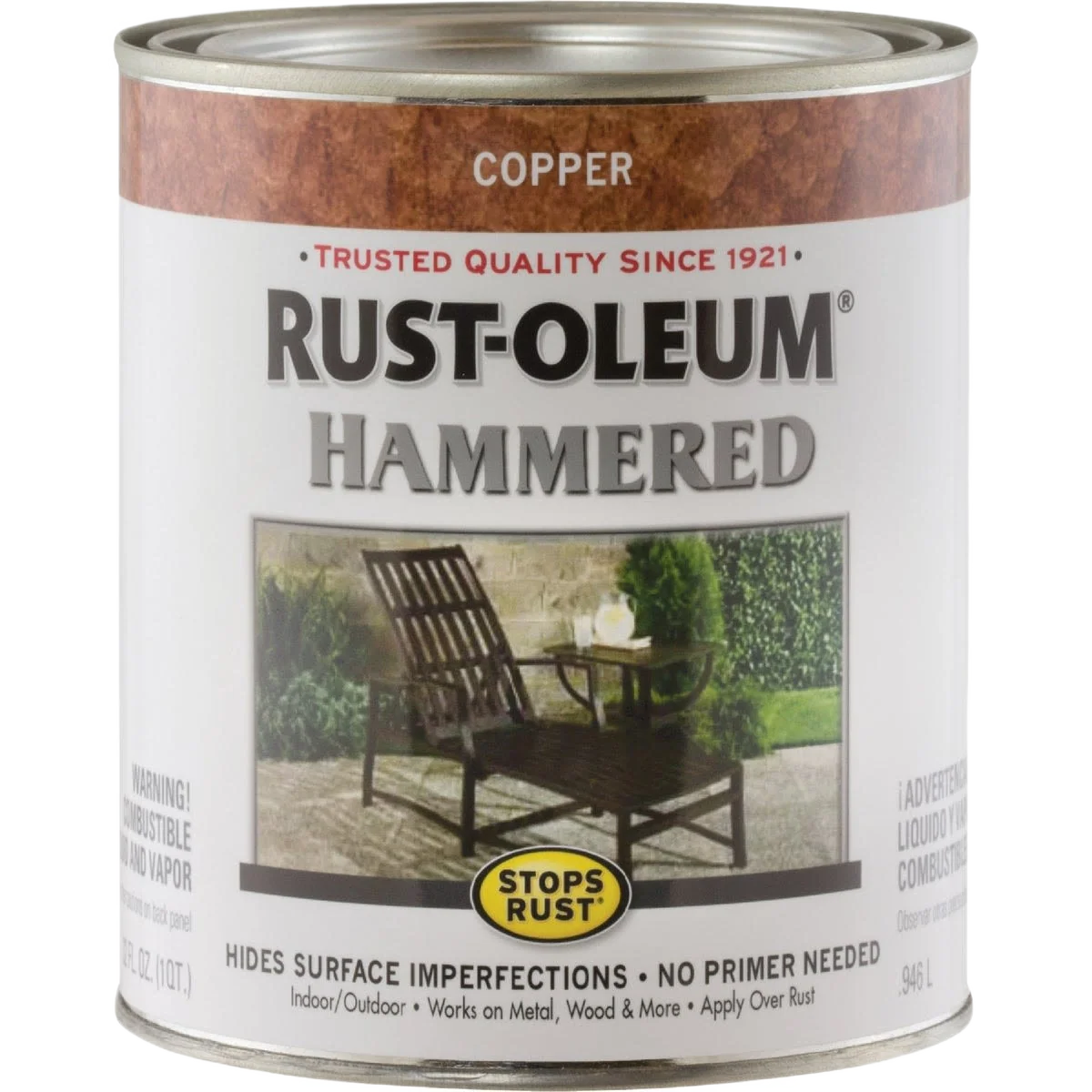 Clean Rust-Oleum Copper Hammered Paint 1 Quart Premium