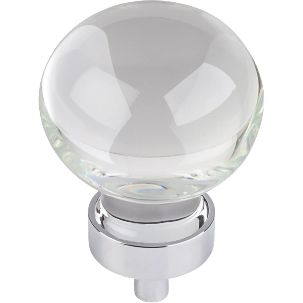 Fashionable Hardware Resources Glass Sphere Harlow Knob Polished Chrome Luxury