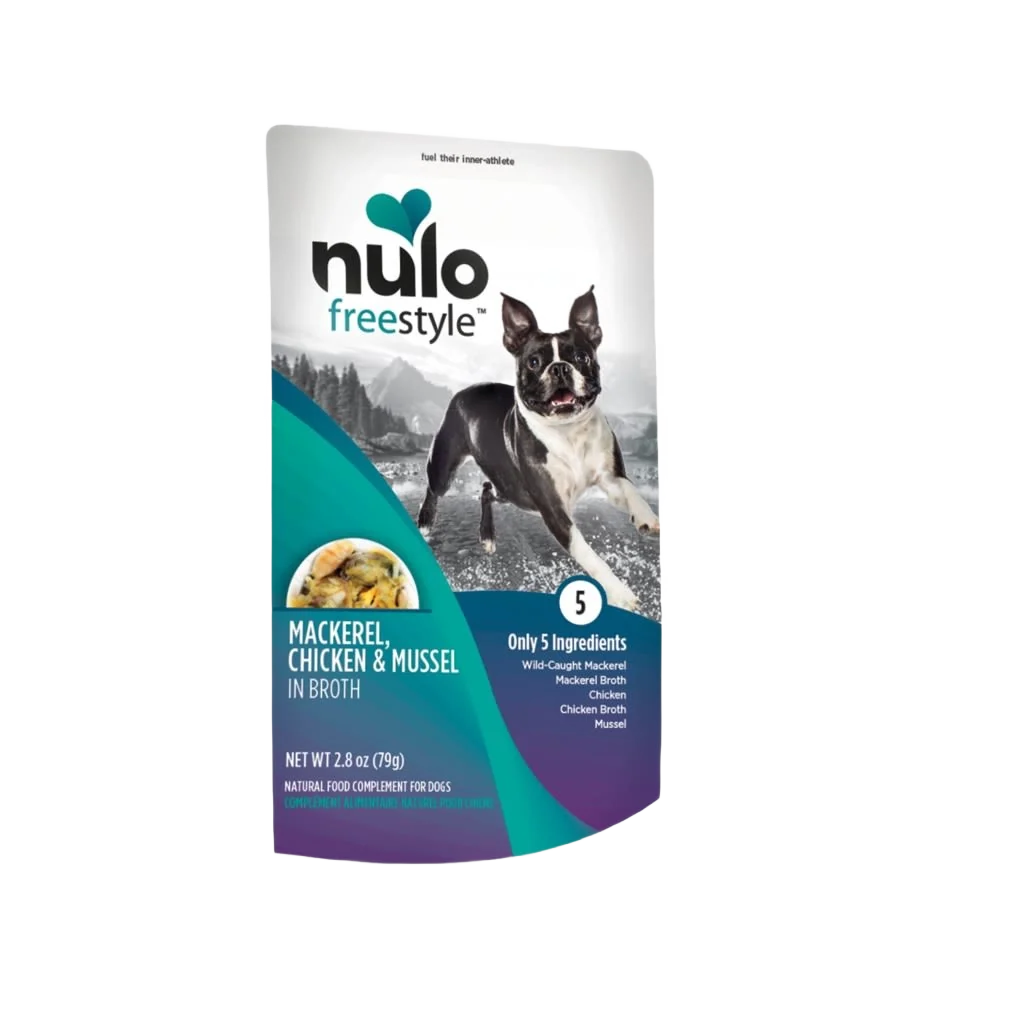 Relaxed Nulo style Mackerel Chicken Mussel in Broth Wet Dog Food Topper 2.8 oz. Quality