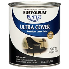 Unique Rust-Oleum Painters' Touch Canyon Black Satin Ultra Cover Paint 1 Quart Eco-Friendly