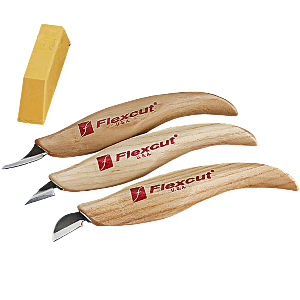 Outstanding Flexcut 3 Pc. Slim Handle Detail Knife Set Genuine