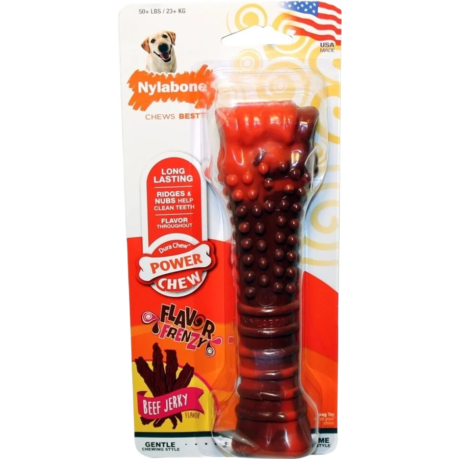 Trusted Nylabone Giant Beef Jerky Power Chew Textured Bone Top-Quality