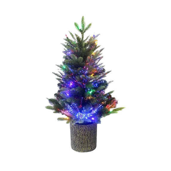 Efficient Kurt S. Adler Fiber-Optic LED Northern Light Potted Tree 32 in. Organic