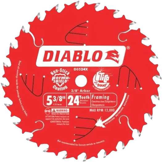 Premium Diablo 5-3 8-In. 24-Tooth Framing Trim Saw Blade Comfortable