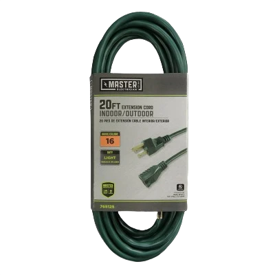 Outstanding Master Electrician 20' 16 3 SJTW Outdoor Extension Cord Smooth