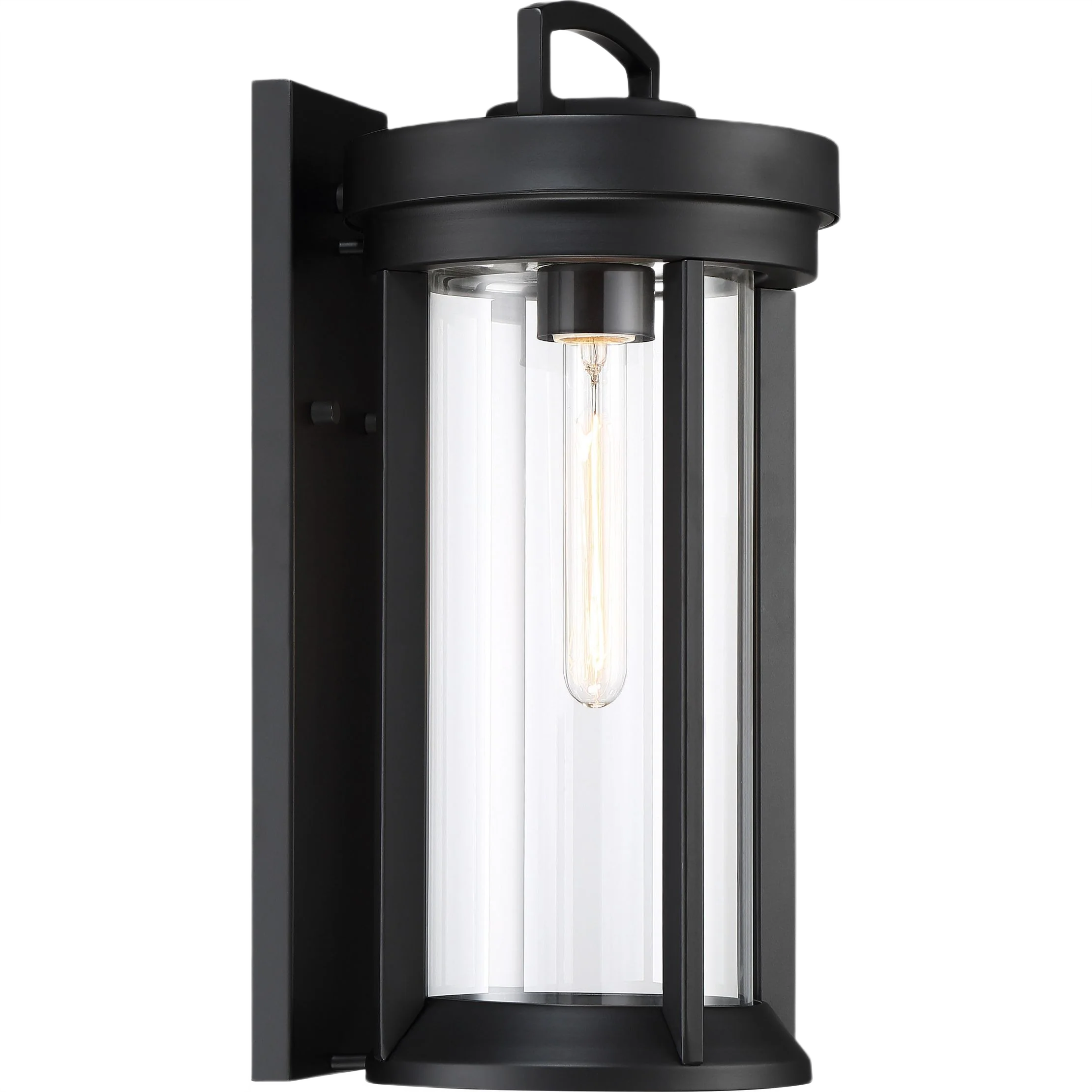 Lightweight Satco Huron 1-Light Medium Wall Lantern w Clear Glass Aged Bronze Finish 18 Premium