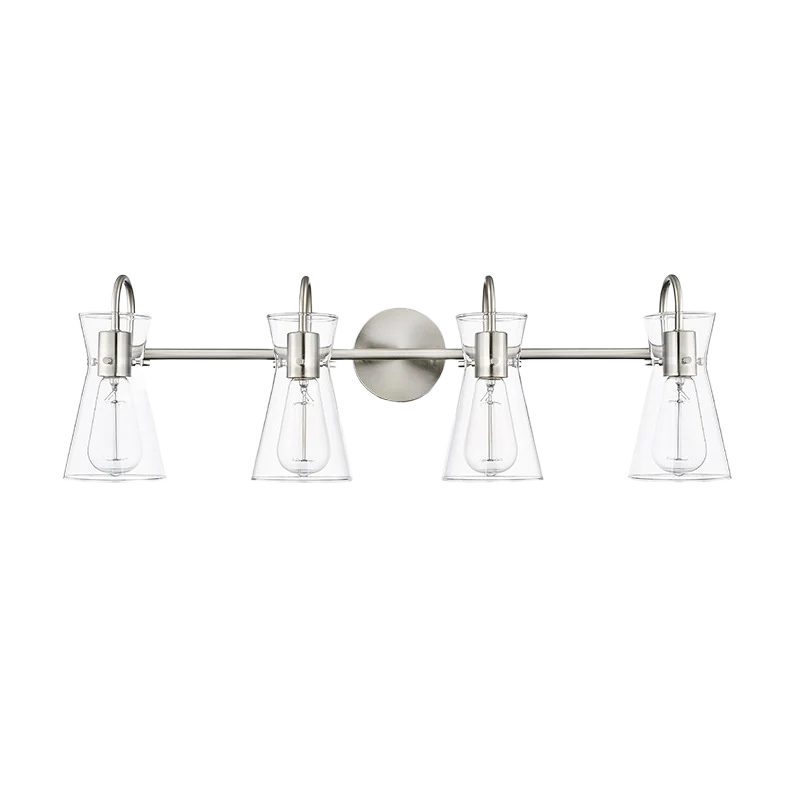 First-Class Millennium Lighting 4 Fixture Brushed Nickel Camellia Vanity Original