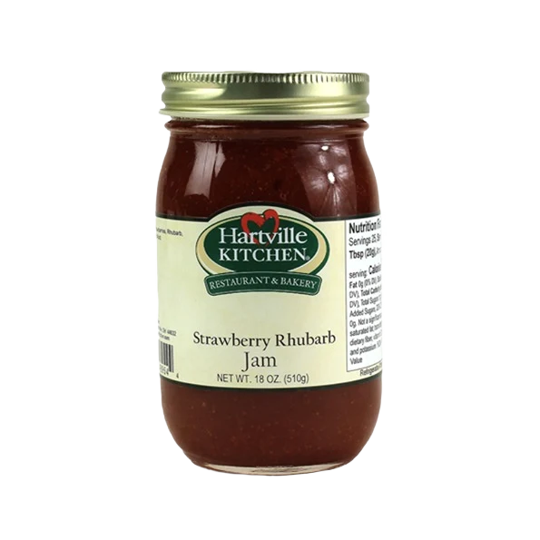 Organic Hartville Kitchen Strawberry Rhubarb Jam 18 oz. Natural