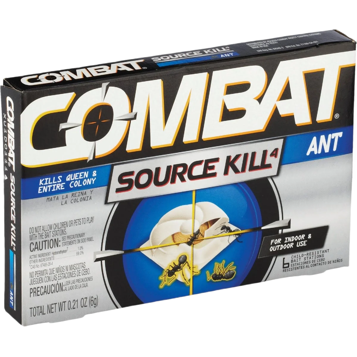 High-Grade Combat Source Kill Solid Ant Bait Station 6-Pack Recyclable