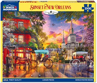 Professional White Mountain Puzzles Sunset in New Orleans Puzzle 1000 Piece Recyclable